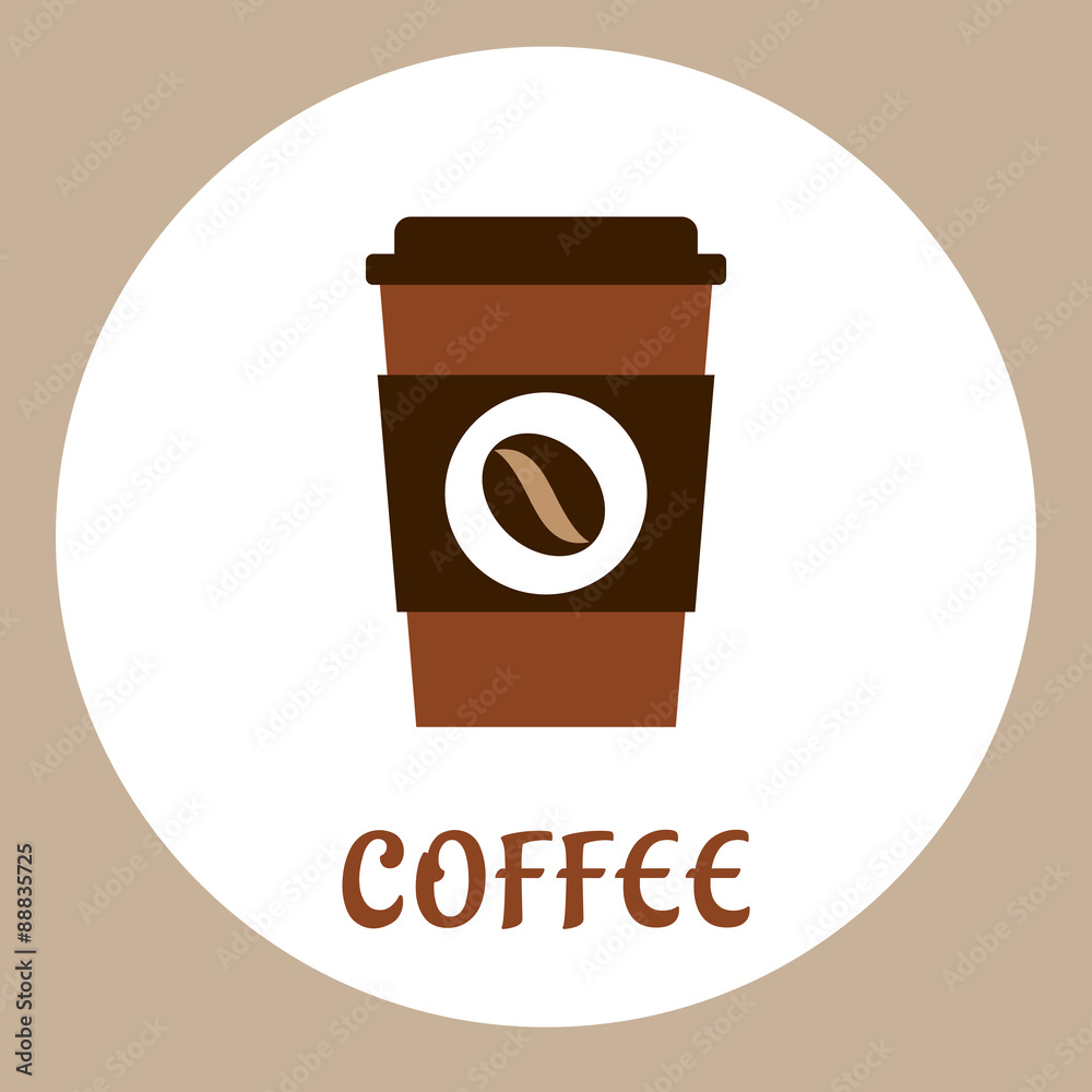 Flat takeaway coffee cup icon