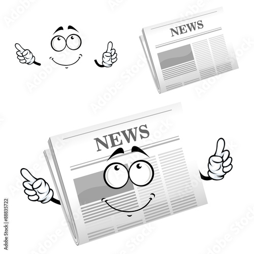 Cartoon weekly newspaper with header