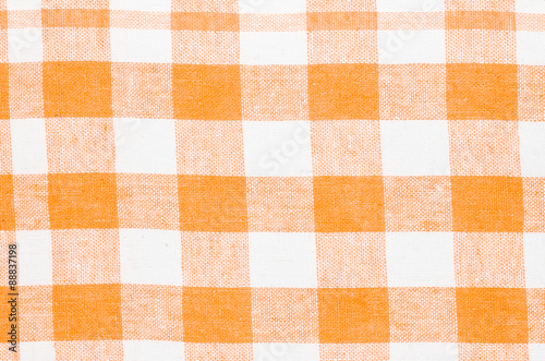 checkered orange and white kitchen towel background