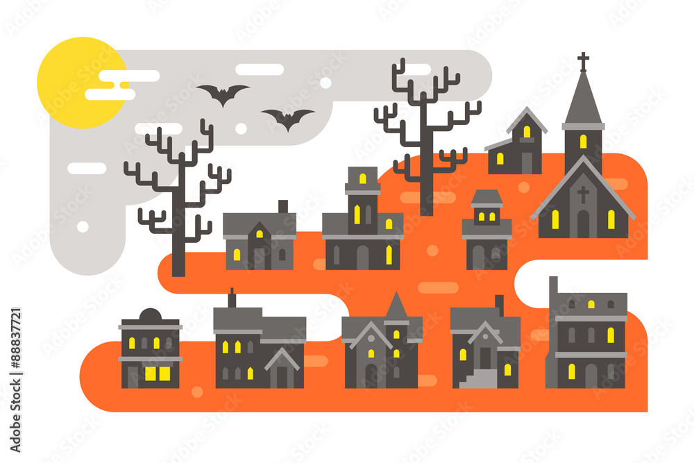 Obraz premium Flat design Halloween infographic elements