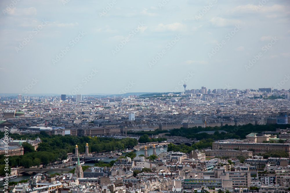 Panorama of Paris view of the Seine
