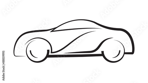 car side view line outline silhouette drawing