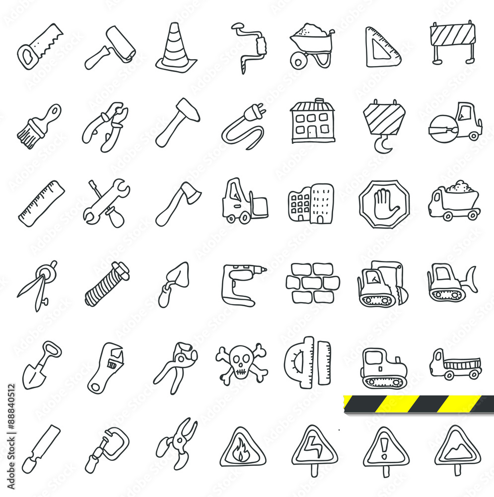 Construction Icons set.Illustration EPS10