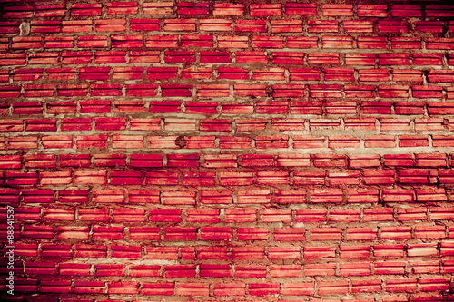 Background old brick wall made of red clay.