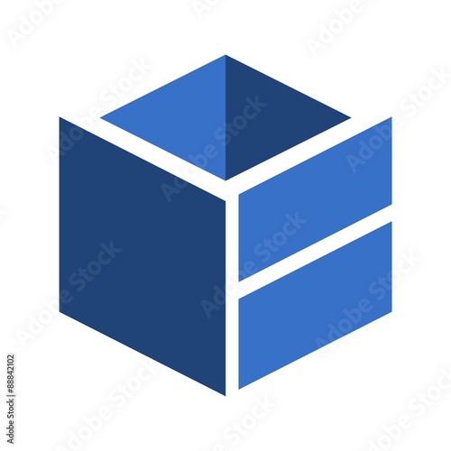 Cube design logo blue