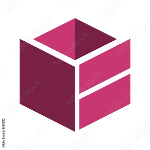 Cube design logo pink