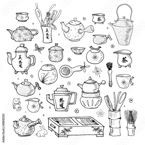 Eastern tea ceremony objects. 