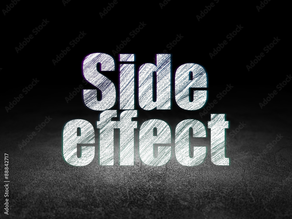 Naklejka premium Medicine concept: Side Effect in grunge dark room