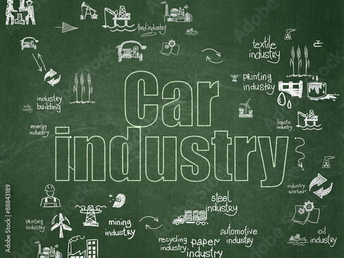 Manufacuring concept: Car Industry on School Board background