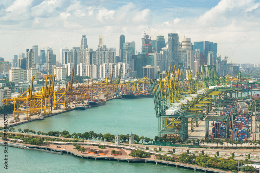 Singapore cargo terminal,one of the busiest ports in the world,