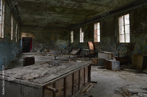 A room of the asylum abandoned. photo