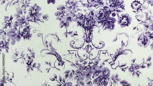 Retro Lace Floral Seamless Pattern Purple Fabric Background Vintage Style