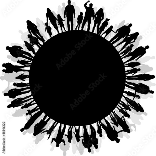 Dancing people silhouettes .