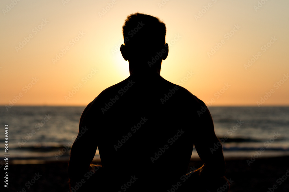 man at sunset