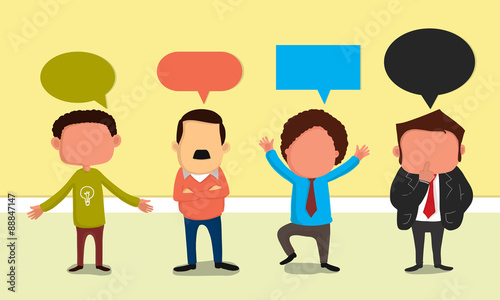 Young businessmen in different pose.