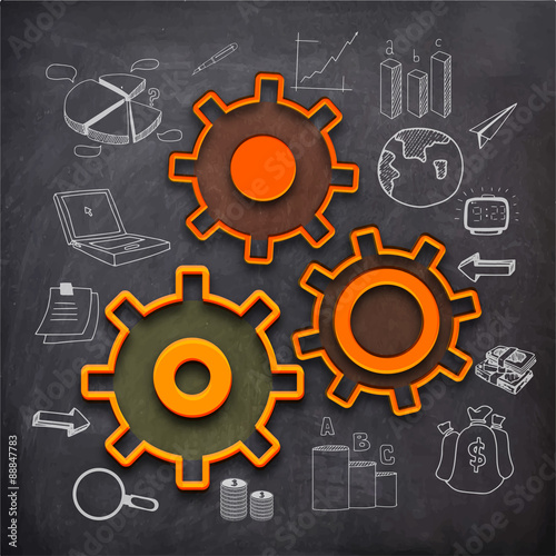 Cogwheels infographic for business.