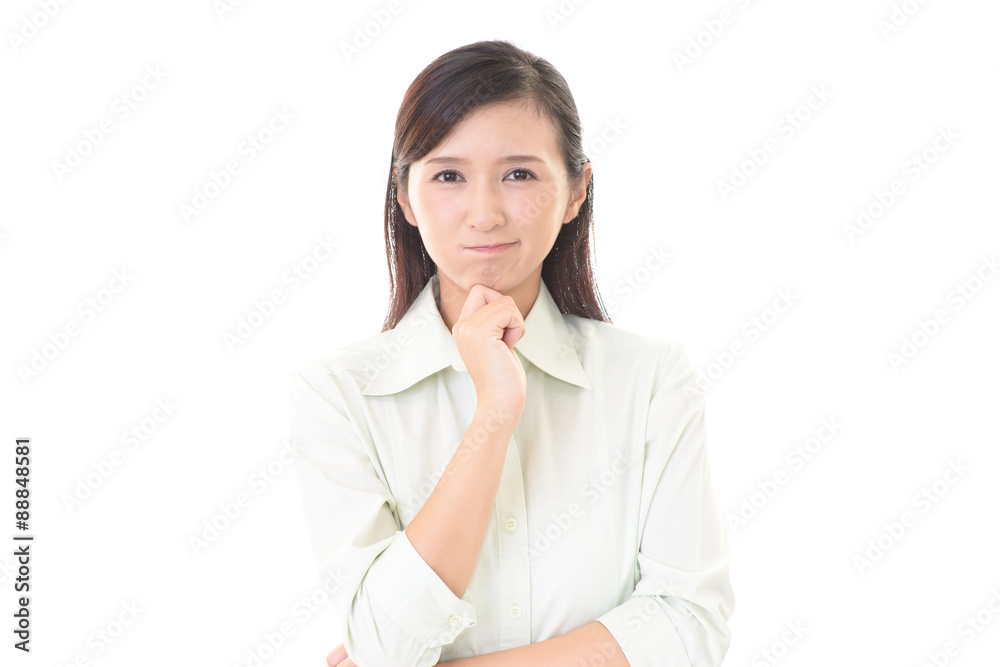 困惑した表情の女性した 困惑した表情の女性した