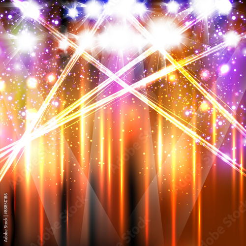 banner neon light stage background, easy editable