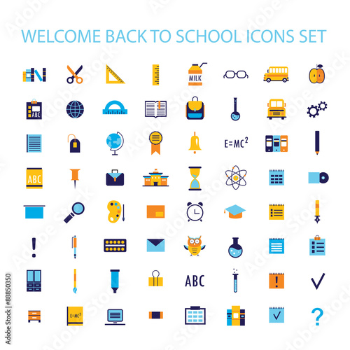 Wallpaper Mural Welcome back to school icon set Torontodigital.ca