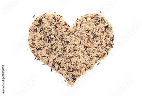 Wild rice in a heart shape