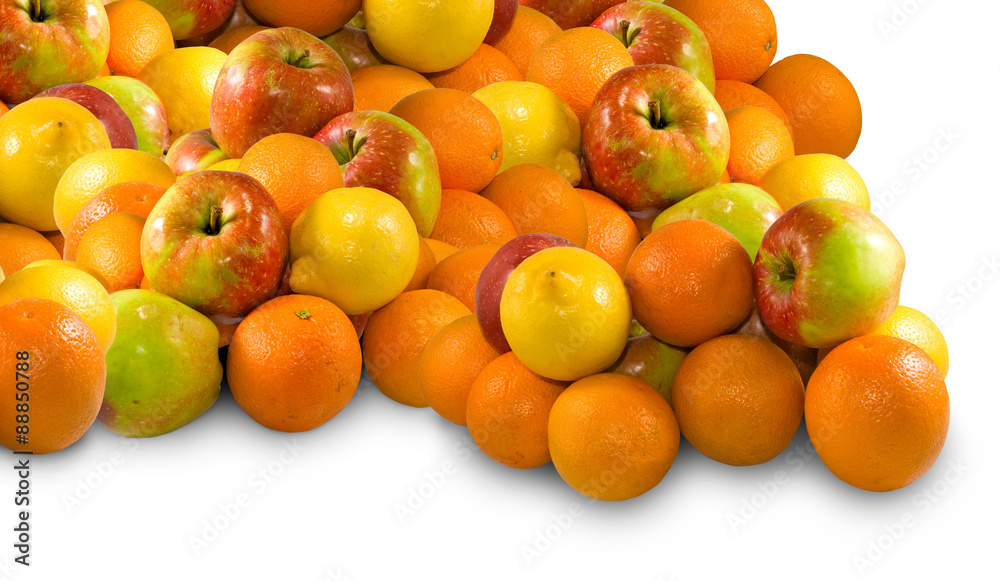 Isolated image of many apples and orange