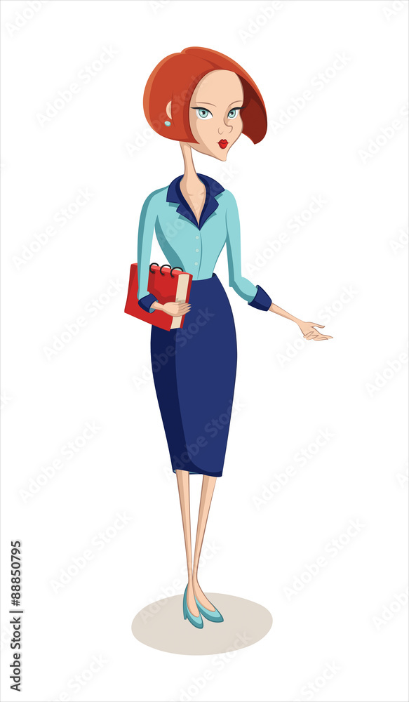 Business lady in suit with folder vector Business lady in suit with folder vector