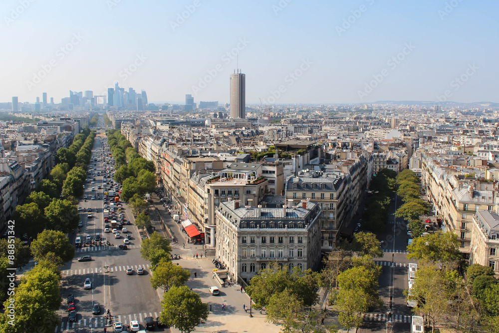 The view from the roof of the diverse architecture of Paris.