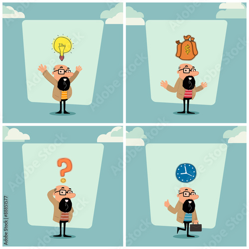 Businessman character in different pose.