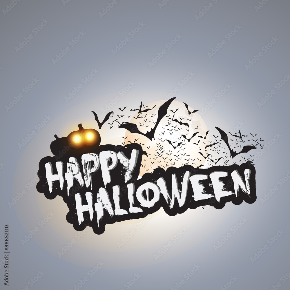 Happy Halloween Card Design Template - Vector Illustration