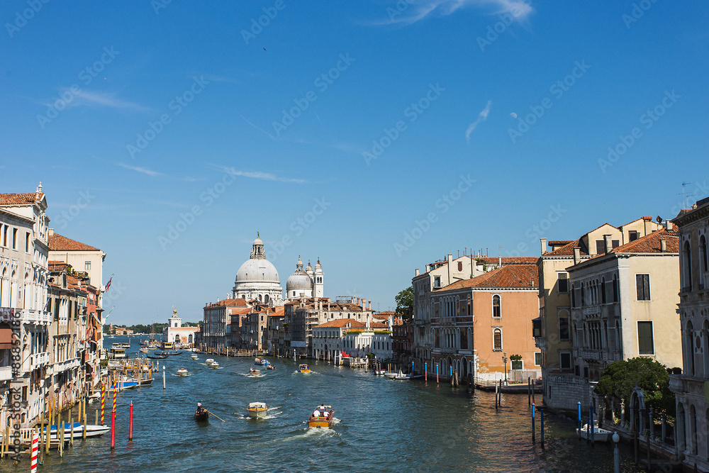 Grand Canala view from Ponte dell'Accademia, Venice, Italy