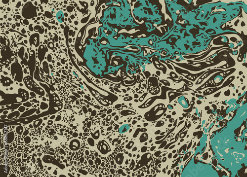 abstract blotch and splash. vector background. turquoise and bro