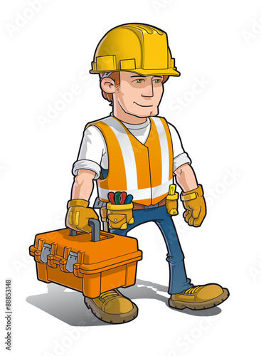 Construction Worker - Carying a Toolkit