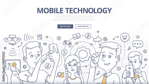 Mobile Technology Doodle Concept