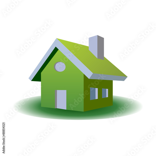3D House Green Color