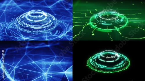 set of sci-fi futuristic ci...
