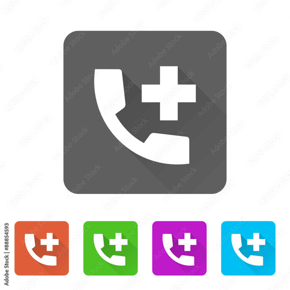 Fototapeta premium App Icon Long Shadow - 5 Colors