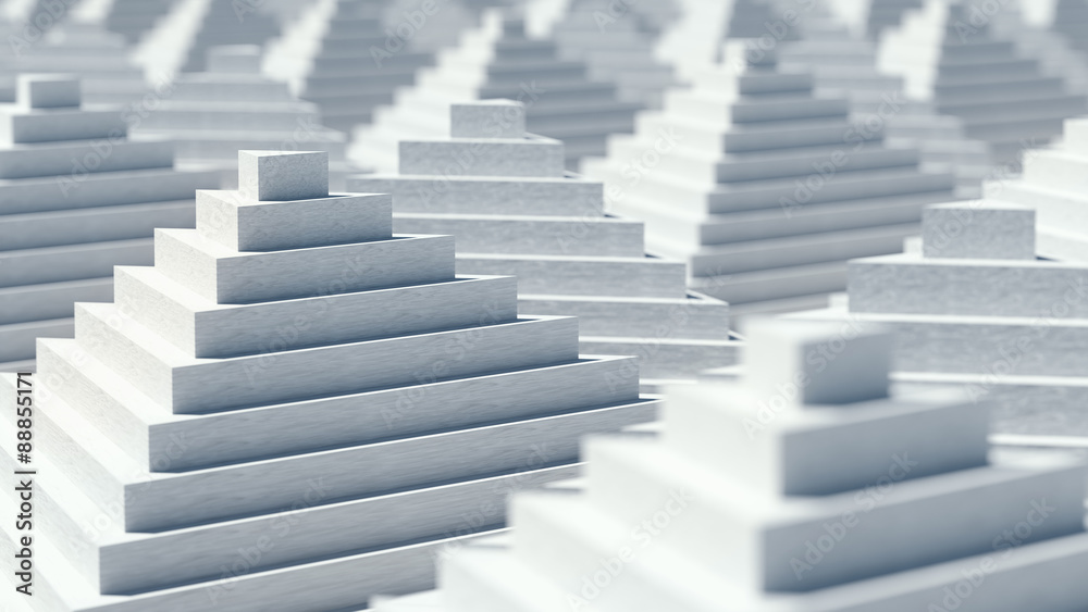 Abstract 3D pyramids background design