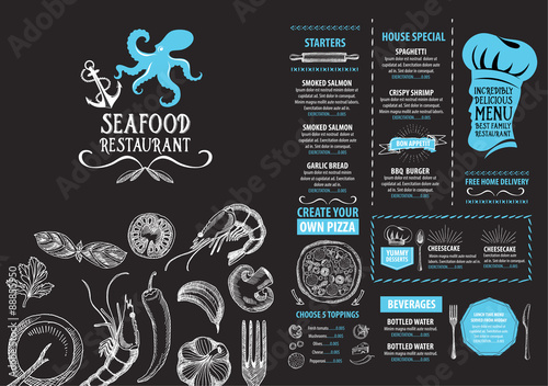 Restaurant cafe menu, template design. Food flyer.