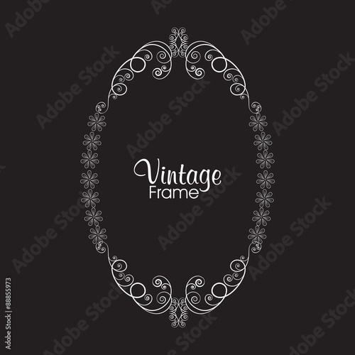 VIntage frame with floral decoration.