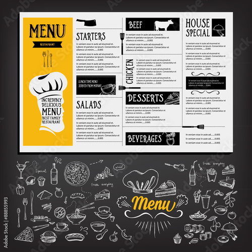 Restaurant cafe menu, template design. Food flyer.