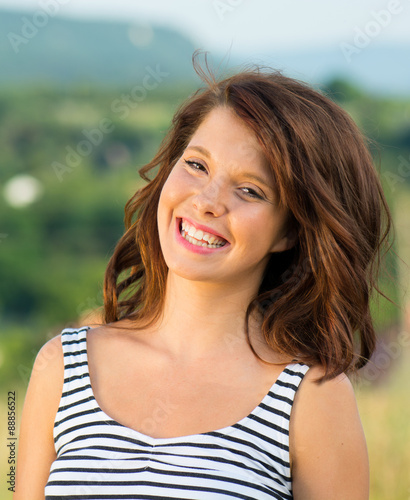 Beautiful natural teenage girl smiling