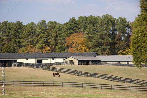 Horse Farm and Barns in the Country