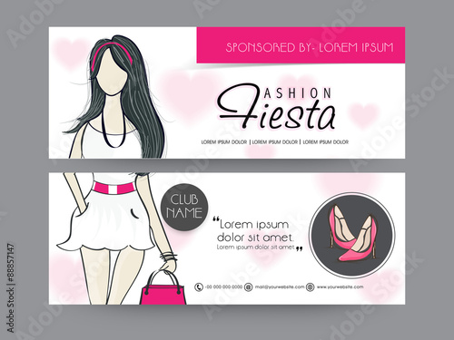 Obraz na plátně Web header or banner set for Fashion.