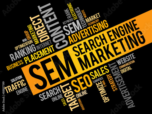 SEM (Search Engine Marketing) word cloud business concept