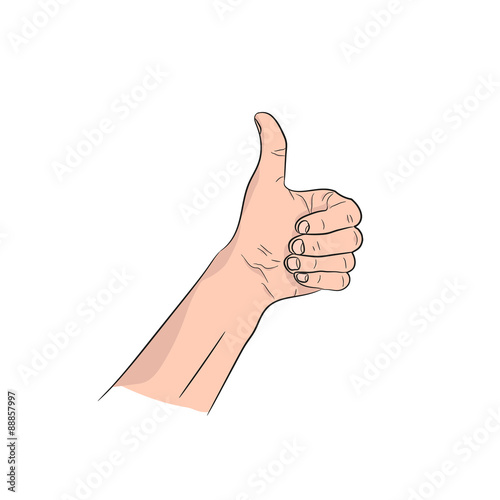Thumb up man's hand vector