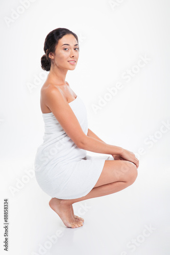 Beautiful woman in towel isolated