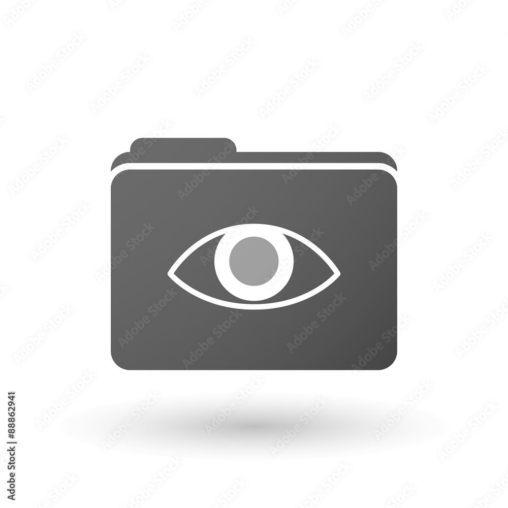 Isolated folder icon with an eye Isolated folder icon with an eye
