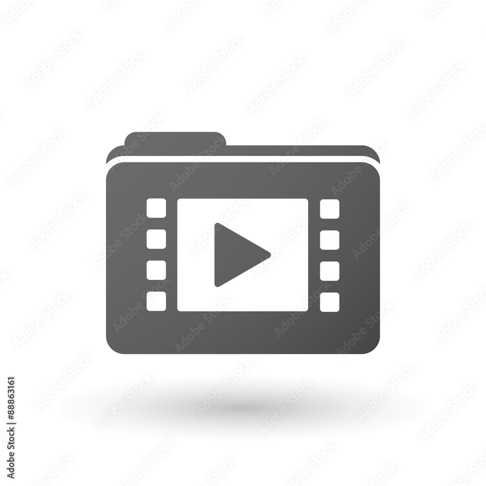 Isolated folder icon with a multimedia sign Isolated folder icon with a multimedia sign