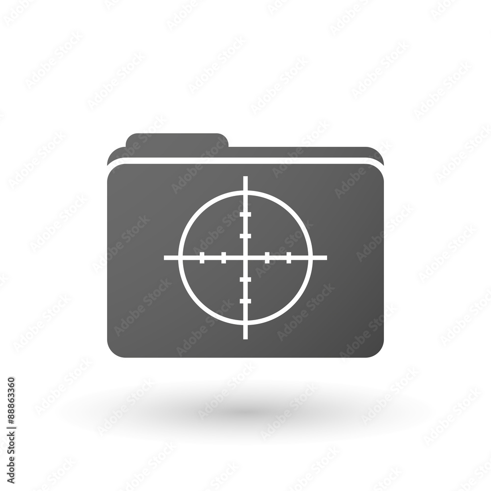 Isolated folder icon with a crosshair Isolated folder icon with a crosshair