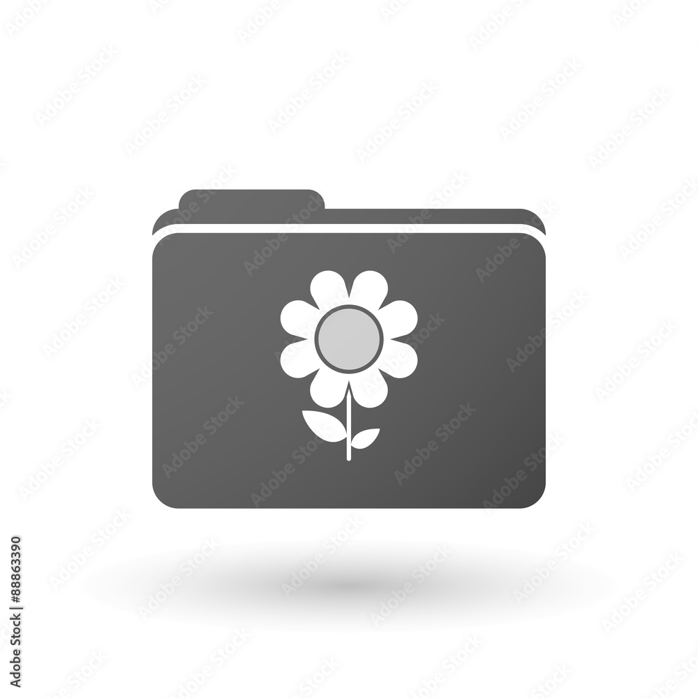 Isolated folder icon with a flower Stock Vector | Adobe Stock